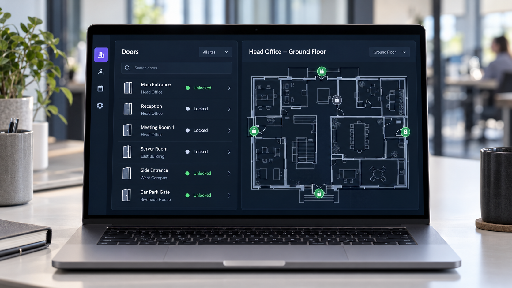 Access management software on laptop